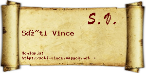 Sóti Vince névjegykártya